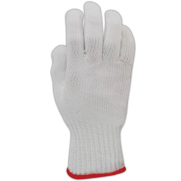 Machine Knit Gloves, 5 Cut Level, White, M